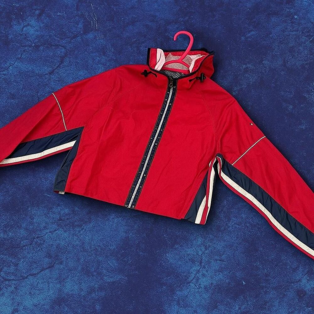 Rare Vintage Tommy Hilfiger Red Windbreaker Jacket - Women Size S P